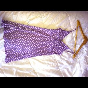 Light purple summer dress with white flowers